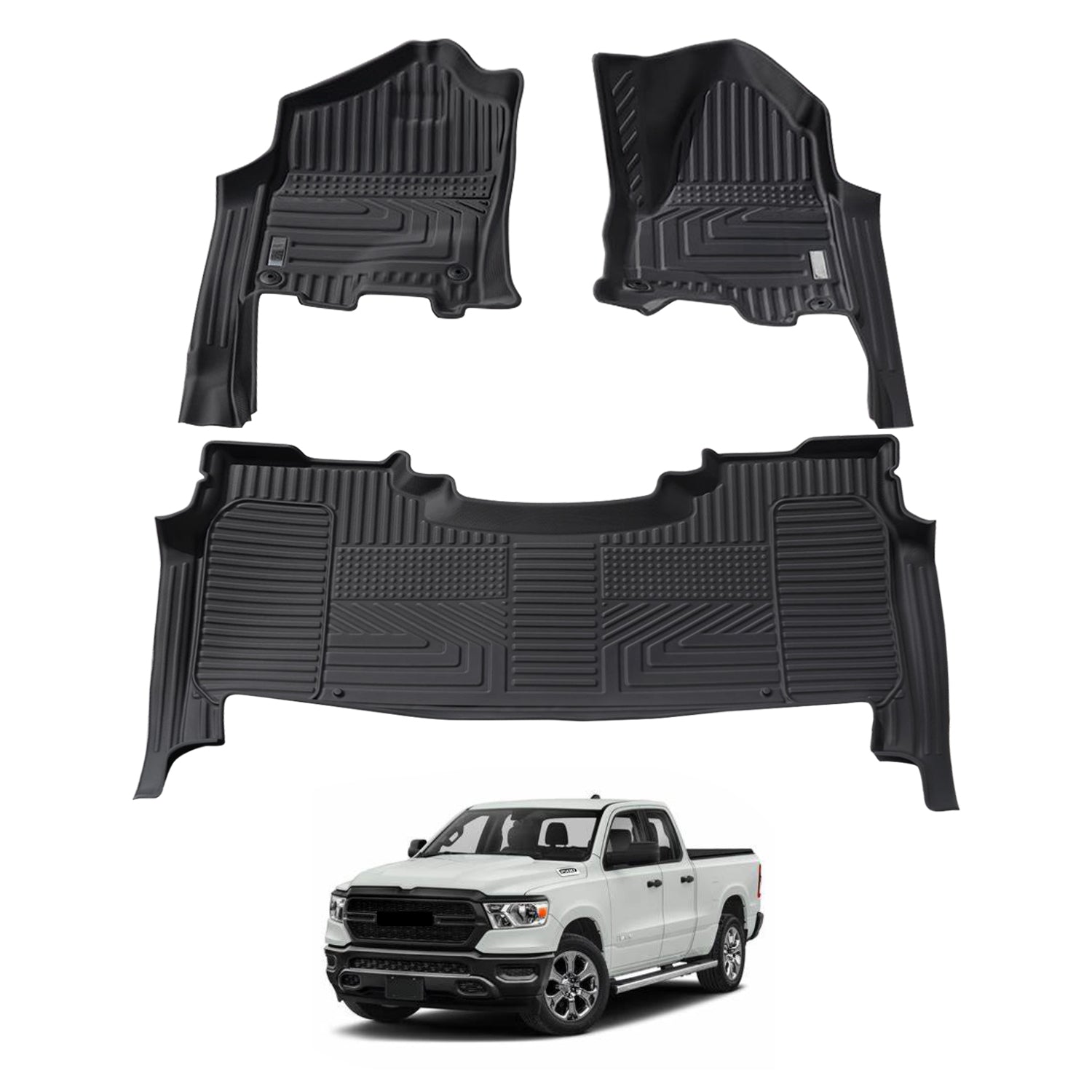 5D Car Floor Mats for RAM 1500 DT Series Crew Cab 2020-Onwards