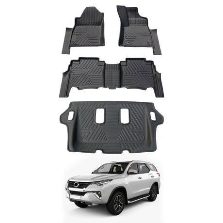 5D Car Floor Mats for Toyota Fortuner Auto Transmission 2015-Onwards