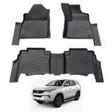 5D Moulded Car Floor Mats for Toyota Fortuner Auto Transmission 2015-Onwards