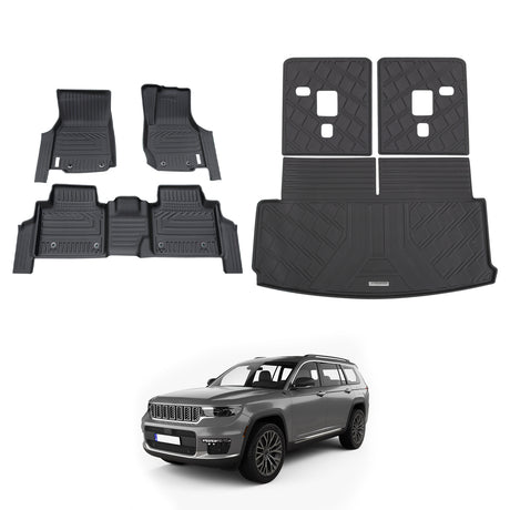 5D Car Floor Mats for Jeep Grand Cherokee L WL Series 7 Seats 2021-Onwards