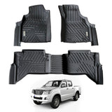 5D Moulded Car Floor Mats for Toyota Hilux Dual Cab 2005-2015