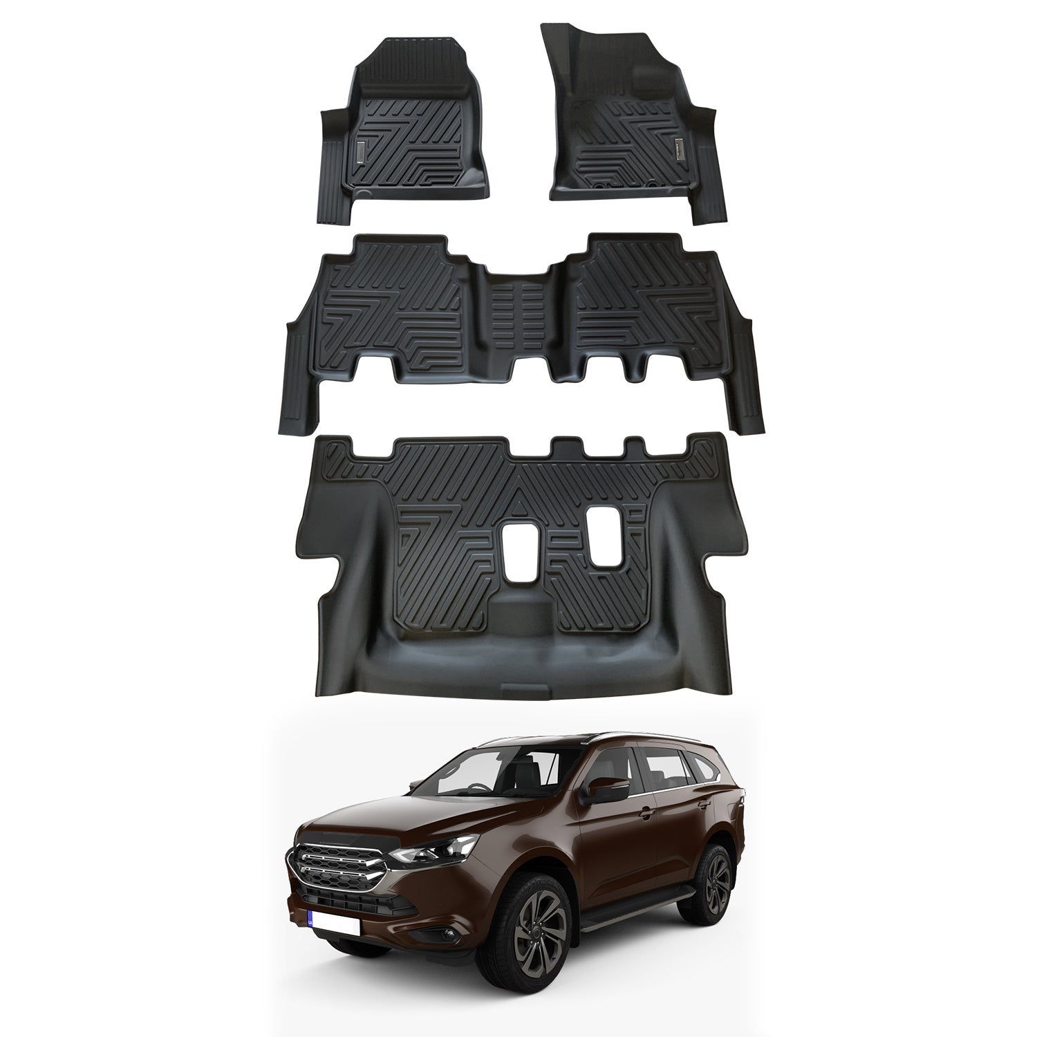 5D Car Floor Mats Boot Liner for ISUZU MUX MU-X 2021-Onwards