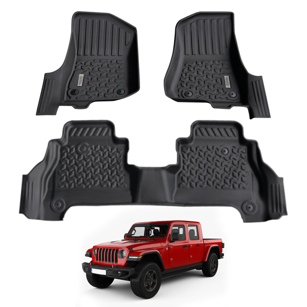 5D Moulded Car Floor Mats for Jeep Gladiator Dual Cab 2020-Onwards