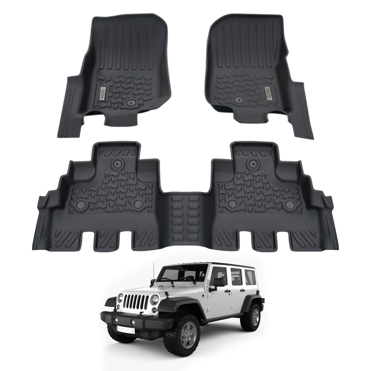 5D Car Floor Mats for Jeep Wrangler JK Series 4Door 2012-2018