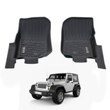 5D Car Floor Mats for Jeep Wrangler JK Series 2Door 2007-2018 Front 2PCS