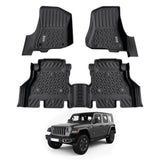 5D Car Floor Mats for Jeep Wrangler JL Series 4Door 2018-Onwards