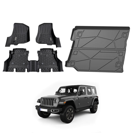 5D Car Floor Mats for Jeep Wrangler JL Series 4Door 2018-Onwards