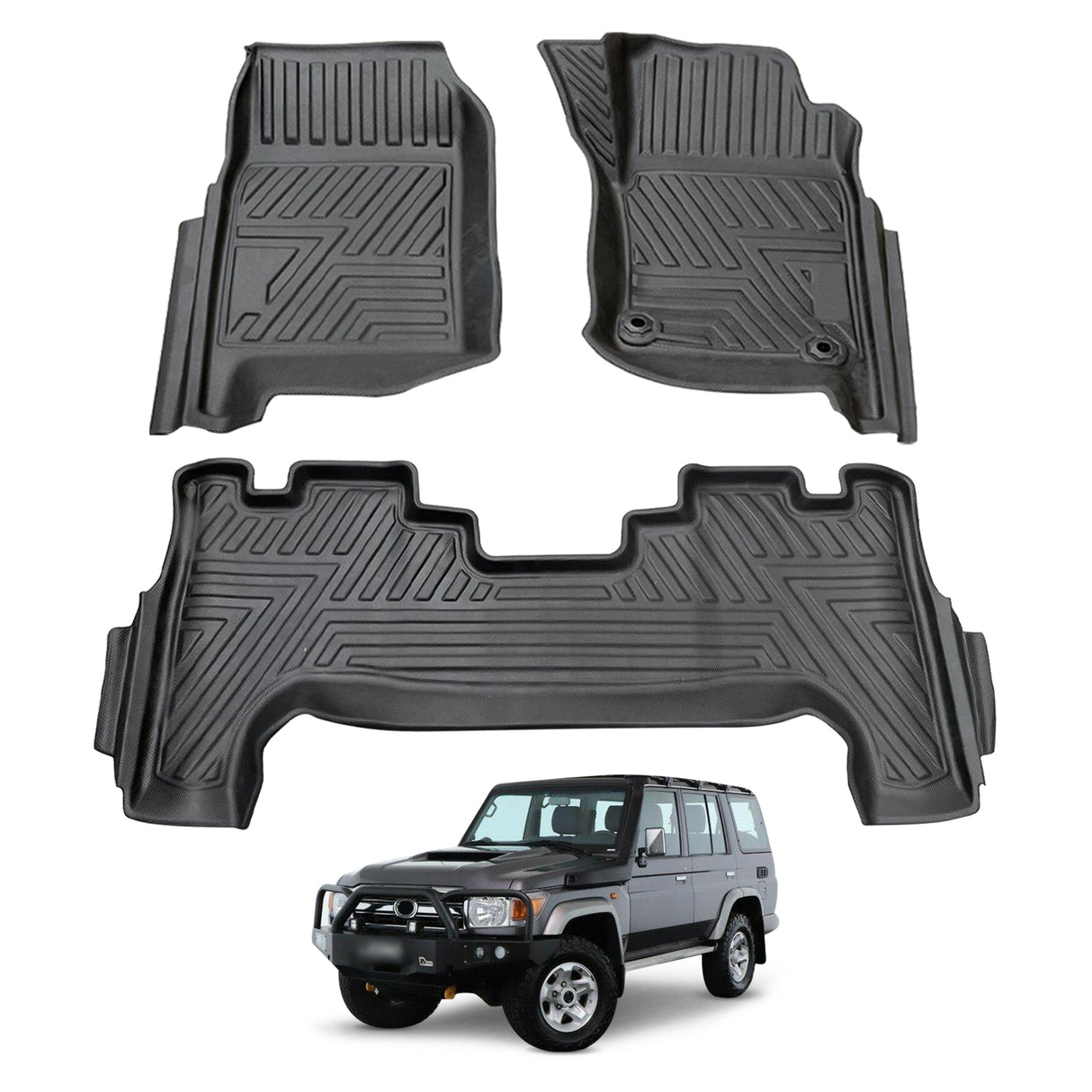 PRE-ORDER 5D Moulded Car Floor Mats for Toyota LandCruiser 76 Series LC76 2012-2023