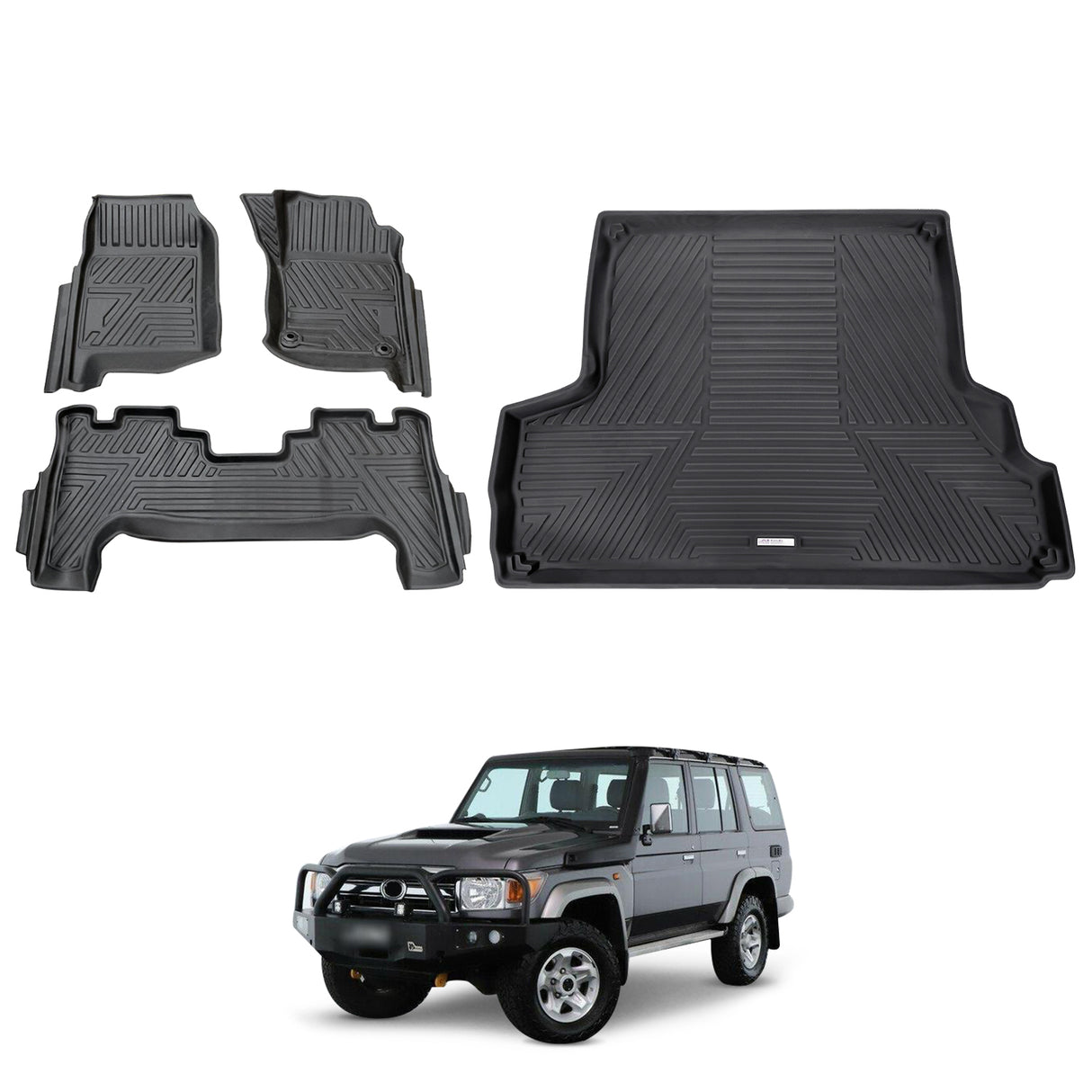 5D Moulded Car Floor Mats for Toyota LandCruiser 76 Series LC76 2012-2023