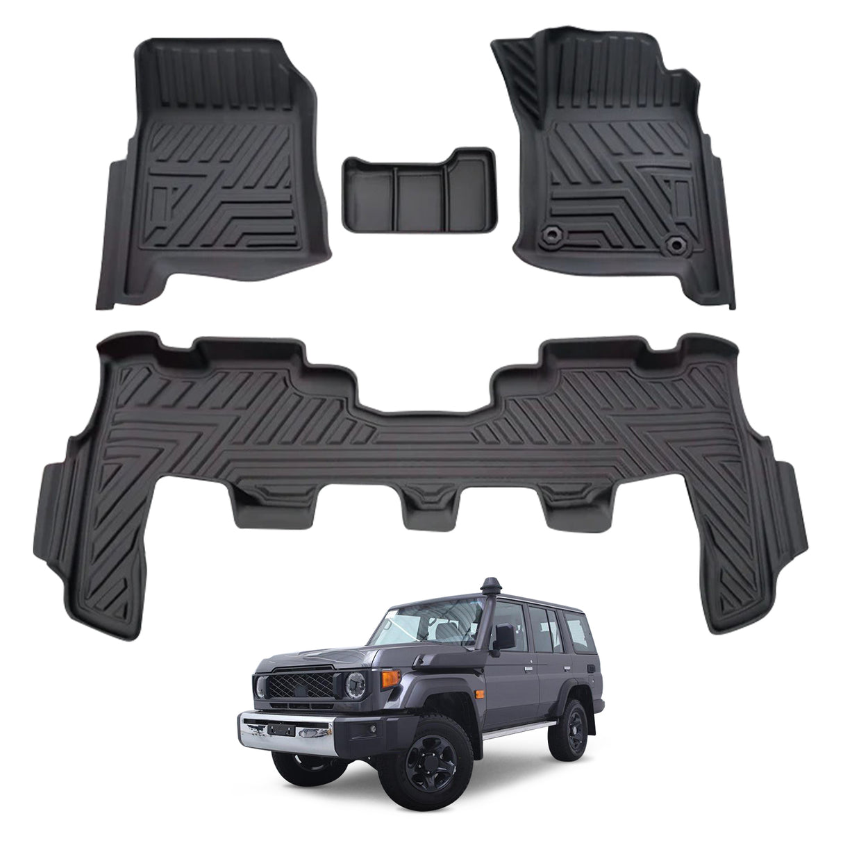 5D Moulded Car Floor Mats for Toyota LandCruiser 76 LC76 2023-Onwards