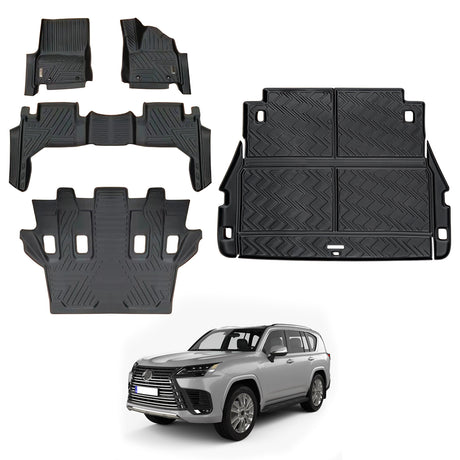 5D Car Floor Mats for LEXUS LX Series LX500d LX600 2021-Onwards 7 Seater