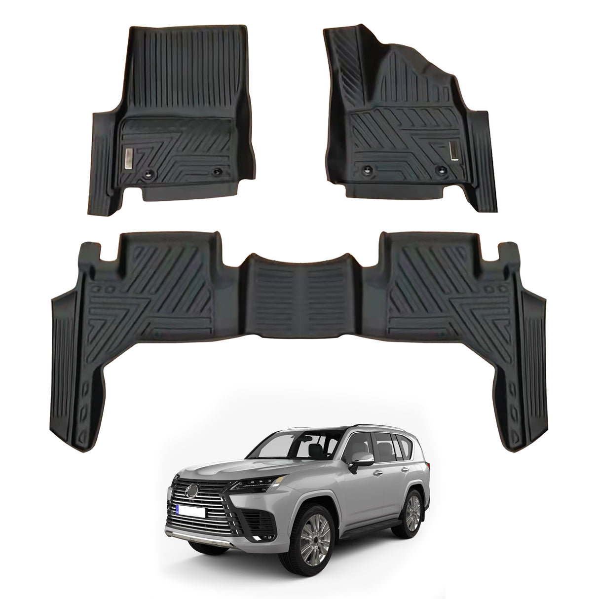 5D Moulded Car Floor Mats for LEXUS LX Series LX500d LX600 2021-Onwards 7 Seater