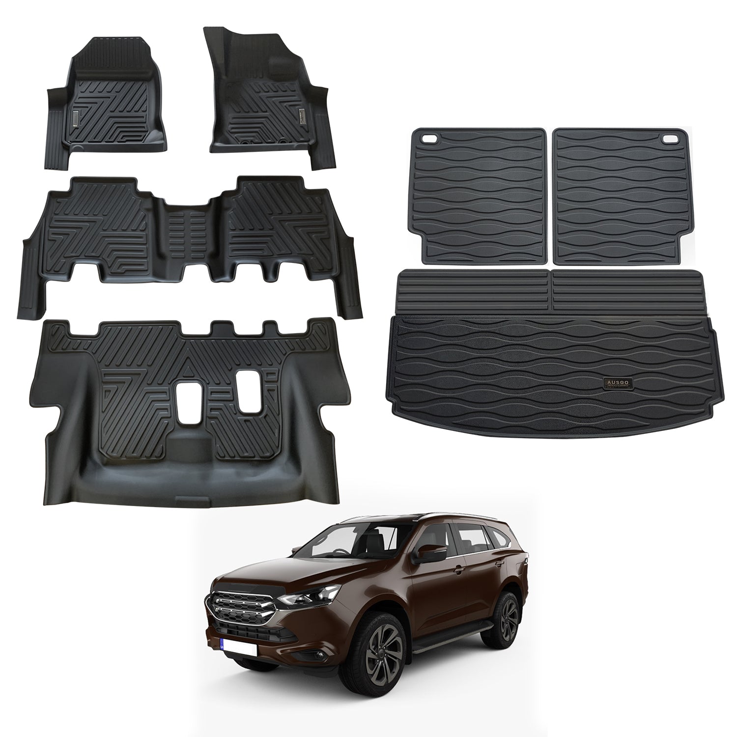 5D Car Floor Mats Boot Liner for ISUZU MUX MU-X 2021-Onwards