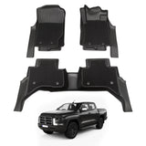 Double-Layer Car Floor Mats for Mitsubishi Triton MV Next-Gen Dual Cab 2024-Onwards