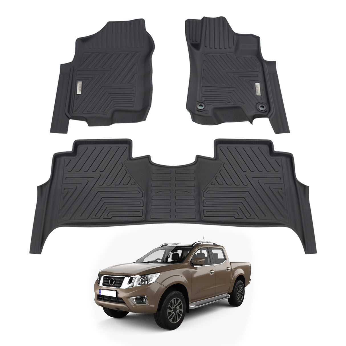 5D Moulded Car Floor Mats for Nissan Navara NP300 D23 Dual Cab 2015-Onwards