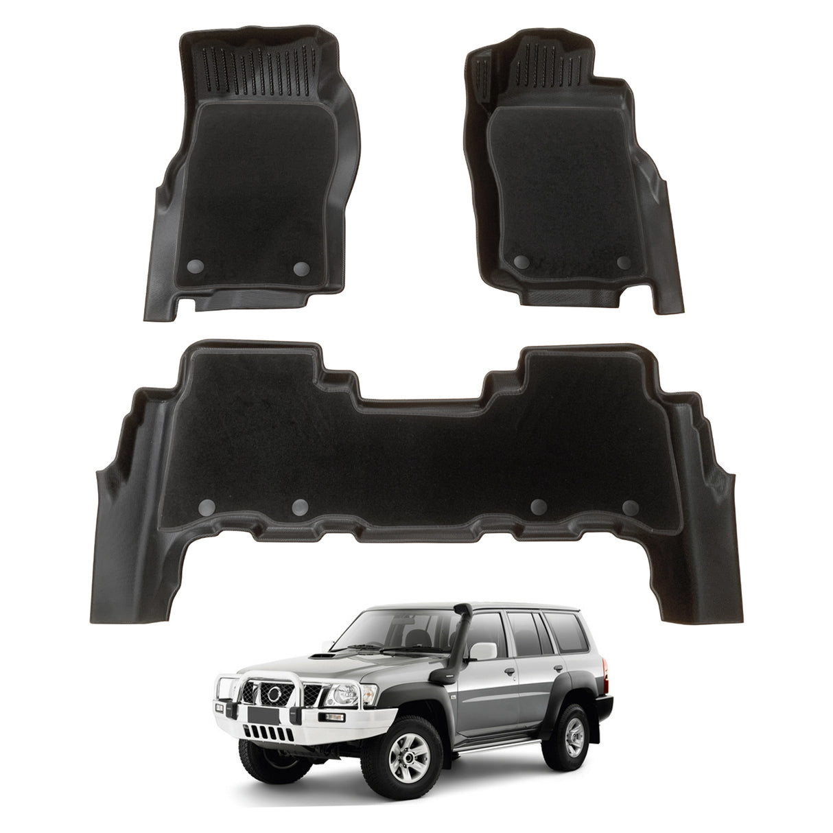 Double-Layer Car Floor Mats for Nissan Patrol GU Y61 1997-2015