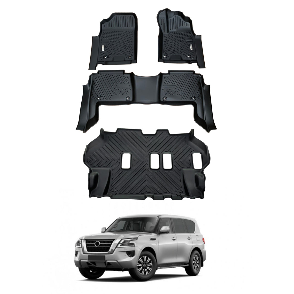 5D Car Floor Mats for Nissan Patrol Y62 2012-Onwards