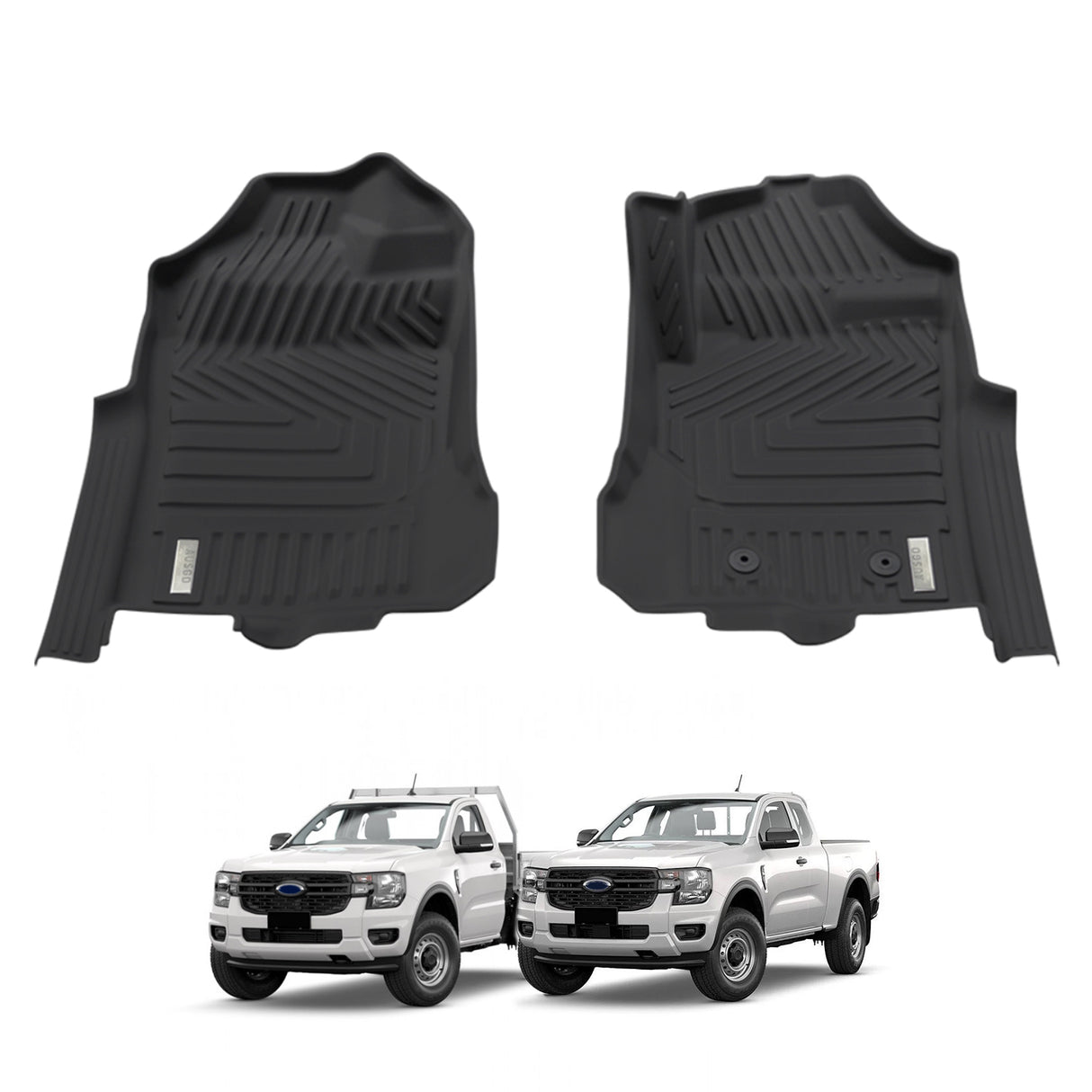 5D Moulded Car Floor Mats for Ford Ranger Single / Extra Cab Next-Gen 2022-Onwards