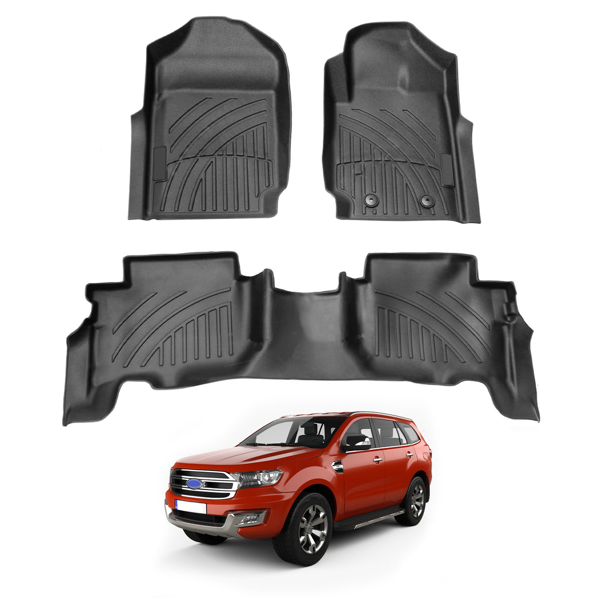 Moulded 3D Car Floor Mats for Ford Everest UA Series 2015-2022