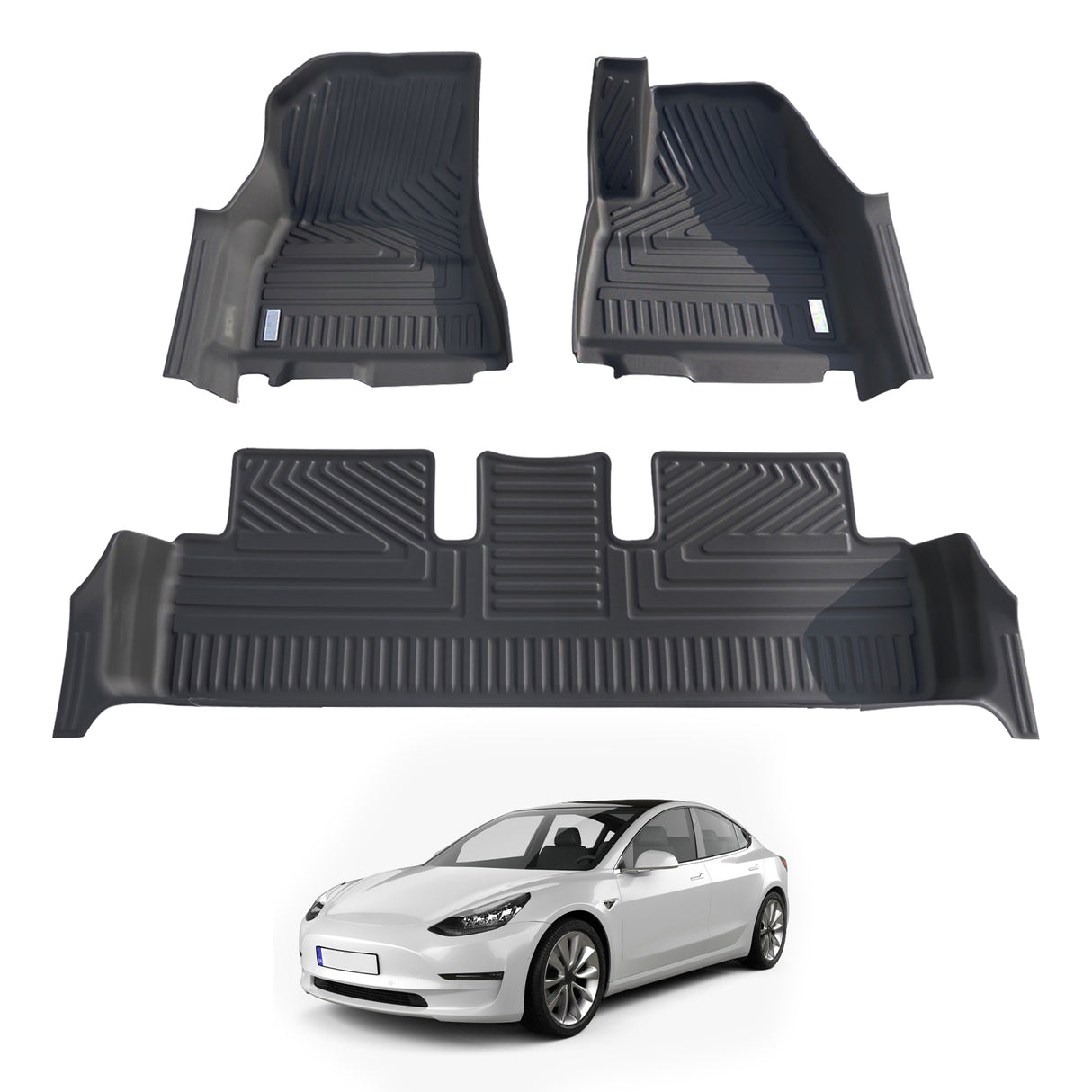 5D Moulded Car Floor Mats for Tesla Model 3 2021-2023