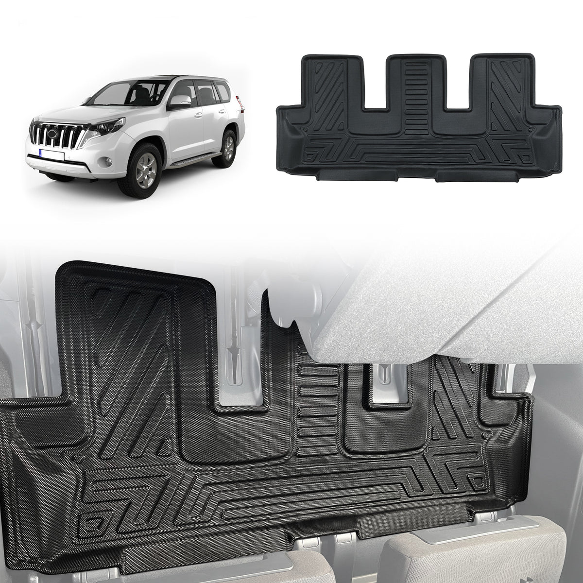 Third Row Floor Mat for Toyota Land Cruiser Prado 150 Series 7 Seats 2 ...