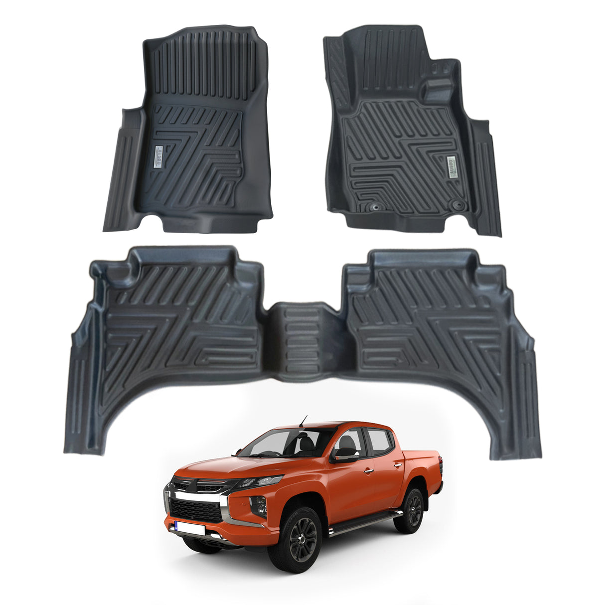 5D Moulded Car Floor Mats for Mitsubishi Triton MQ MR Series Dual Cab 2015-2024