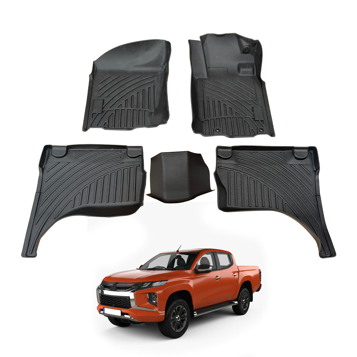 3D Floor Mats for Mitsubishi Triton MQ MR Series Dual Cab 2015-2024