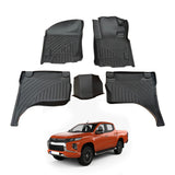 3D Floor Mats for Mitsubishi Triton MQ MR Series Dual Cab 2015-2024