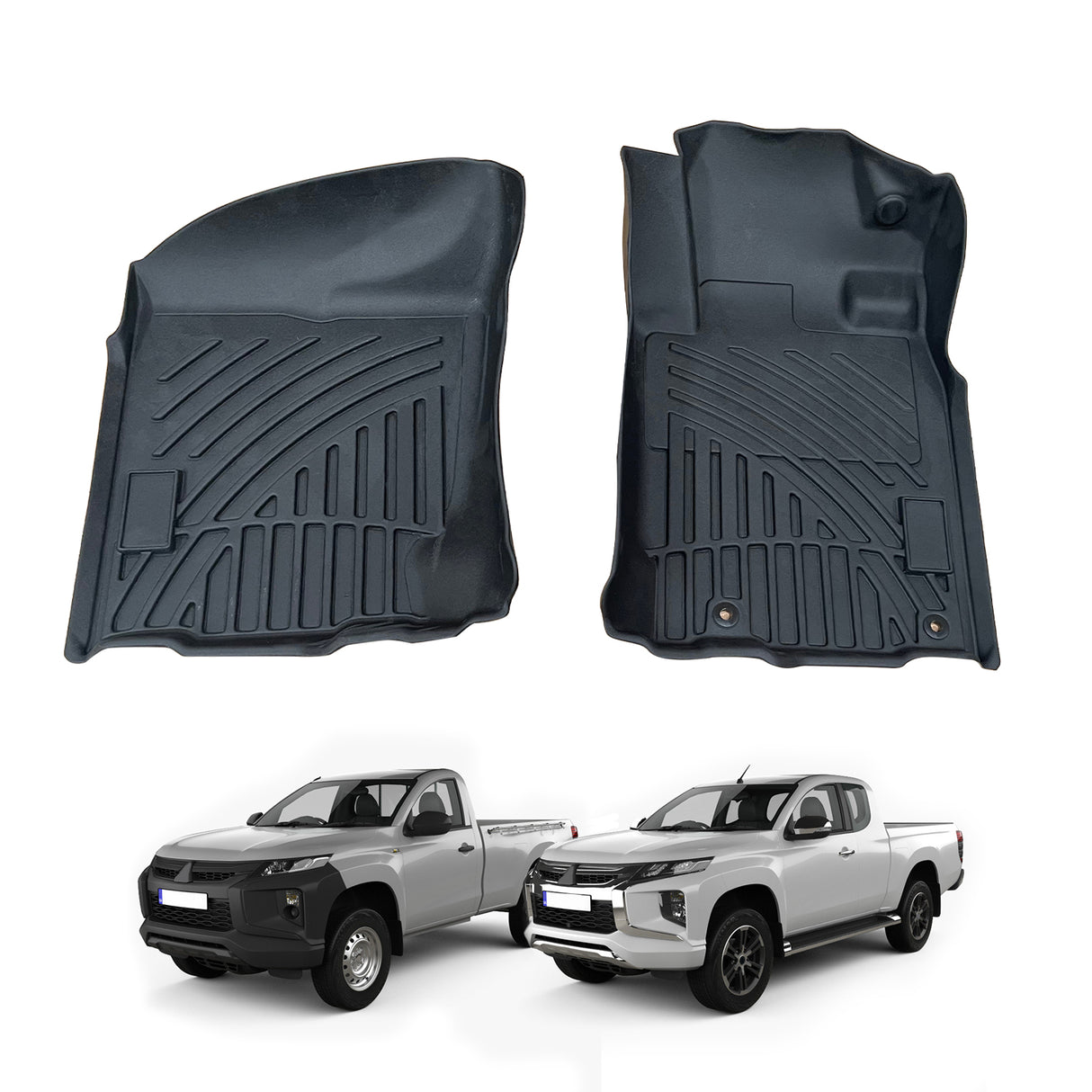 3D Floor Mats for Mitsubishi Triton MQ MR Single / Extra Cab 2015-2024