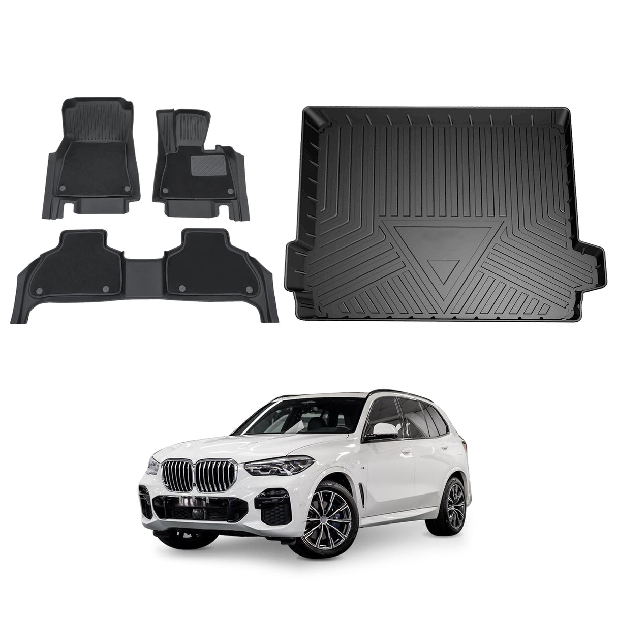Double-Layer Car Floor Mats for BMW X5 G05 2018-Onwards