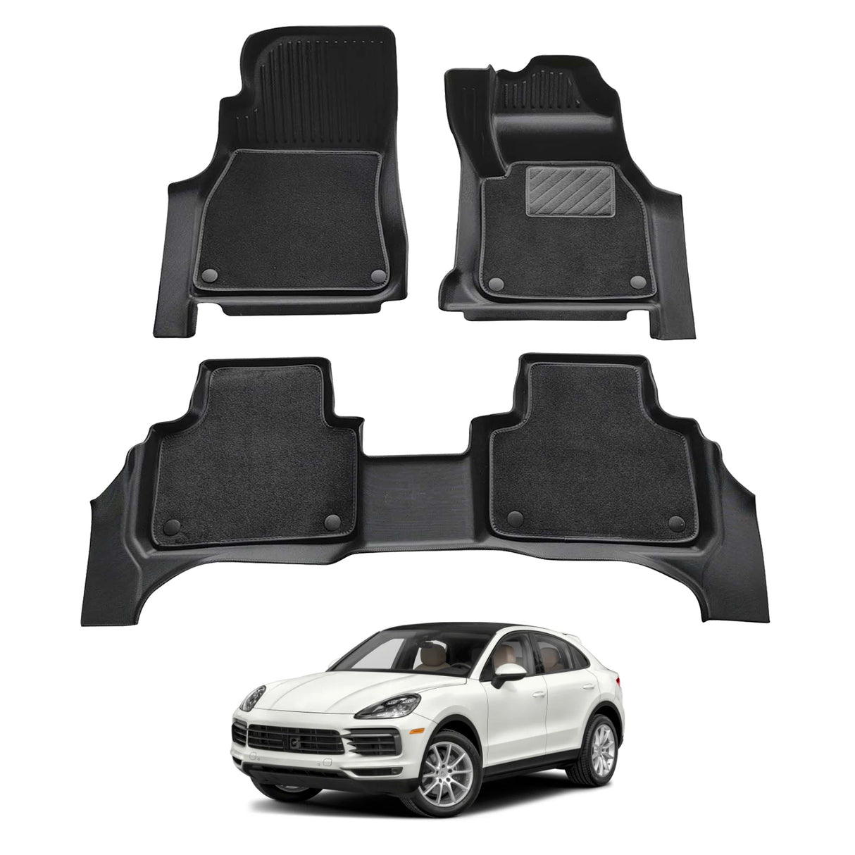 Double-Layer Car Floor Mats for Porsche Cayenne 9YA Series 2018-Onwards