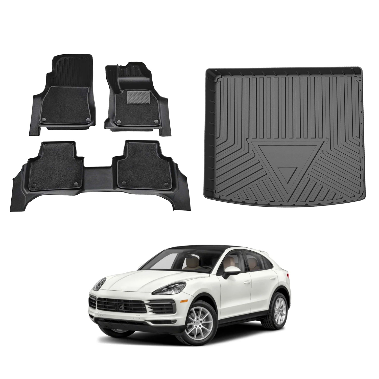 Double-Layer Car Floor Mats for Porsche Cayenne 9YA Series 2018-Onwards