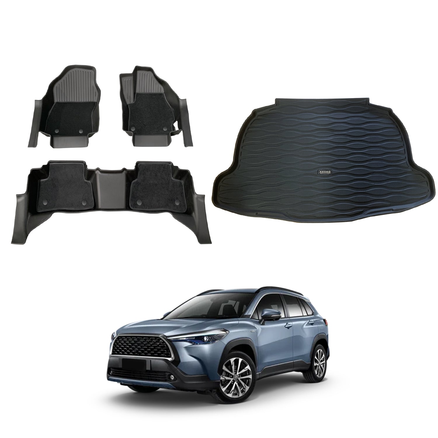 Double-Layer Car Floor Mats for Toyota Corolla Cross 2022-Onwards