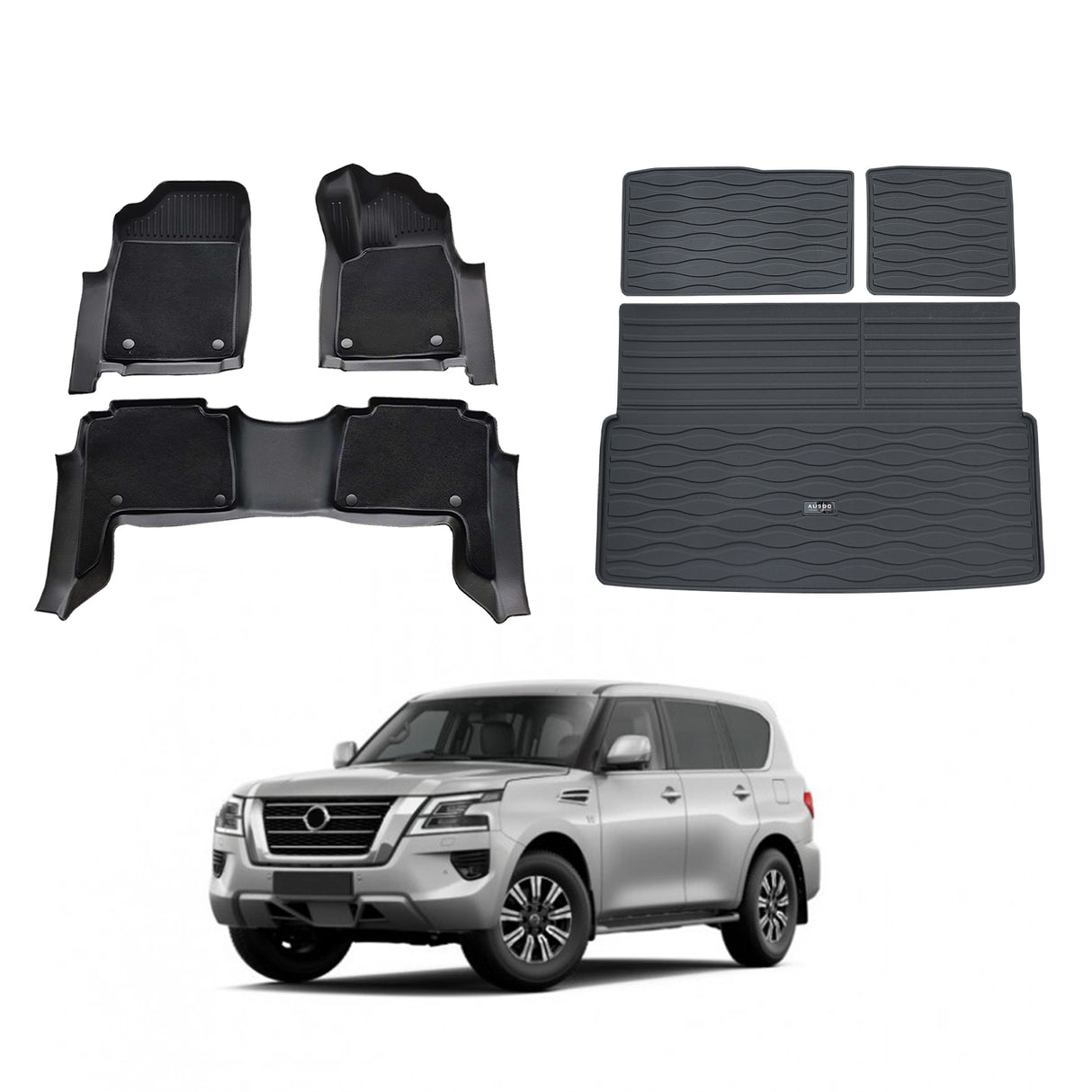 Double-Layer Car Floor Mats for Nissan Patrol Y62 2012-Onwards