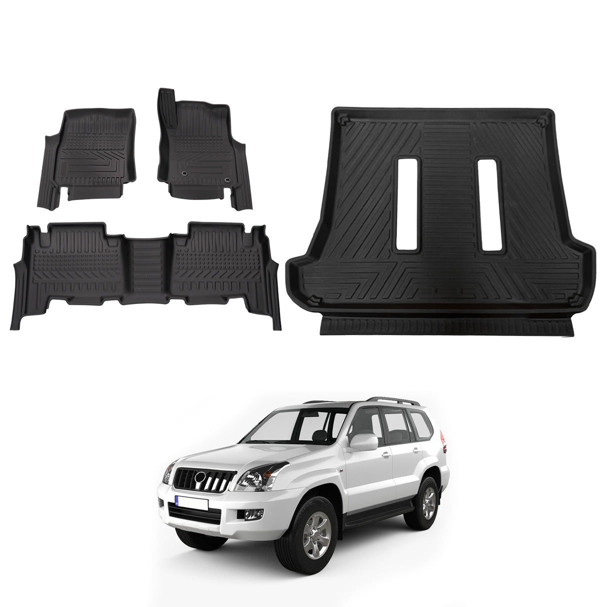 5D Car Floor Mats for Toyota Landcruiser Prado 120 Auto Transmission 2003-2009