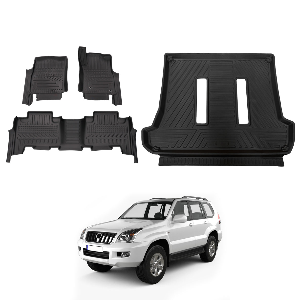 5D Car Floor Mats for Toyota Landcruiser Prado 120 Auto Transmission 2003-2009