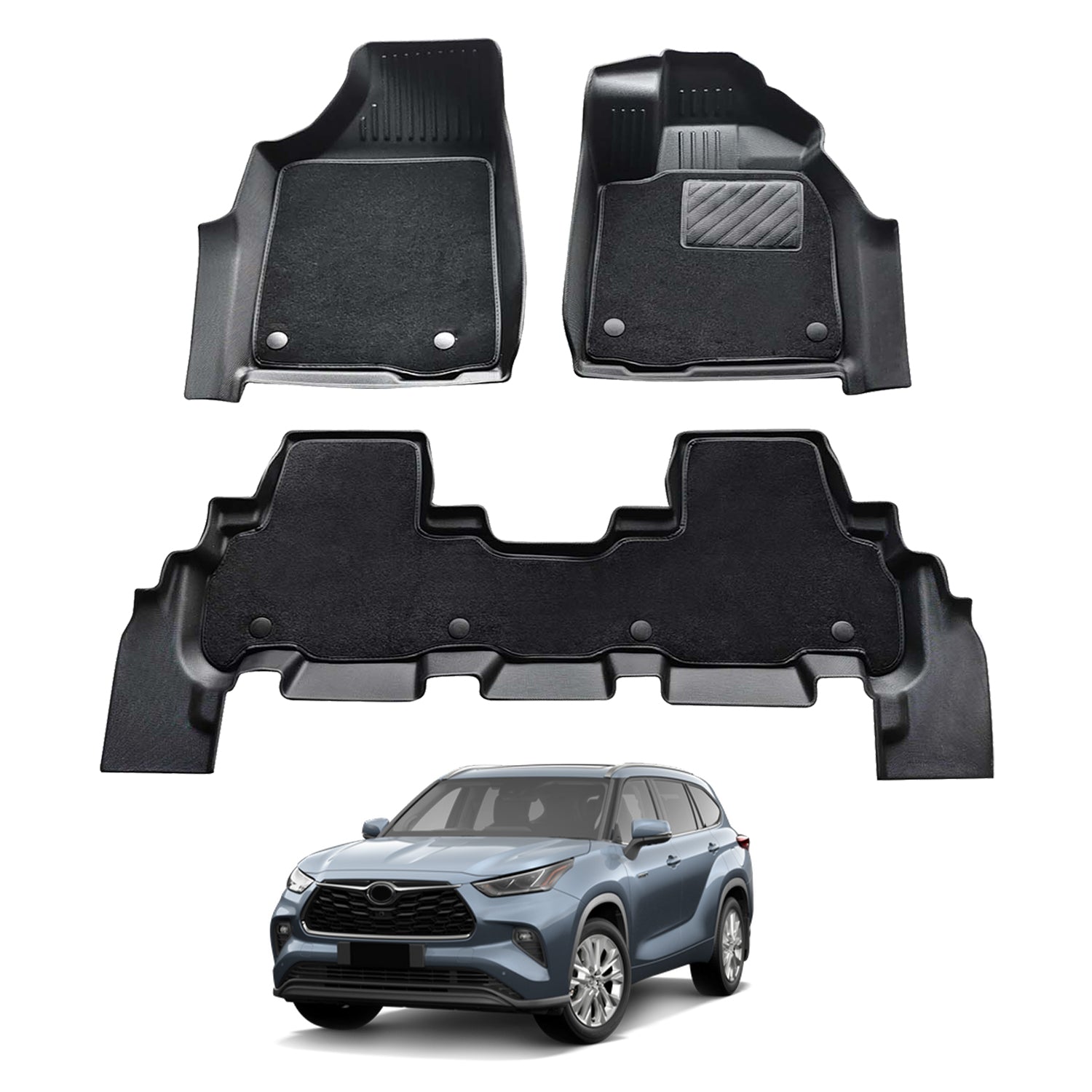 Double-Layer Car Floor Mats for Toyota Kluger 2013-2021