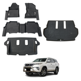 5D Car Floor Mats for Toyota Fortuner Auto Transmission 2015-Onwards