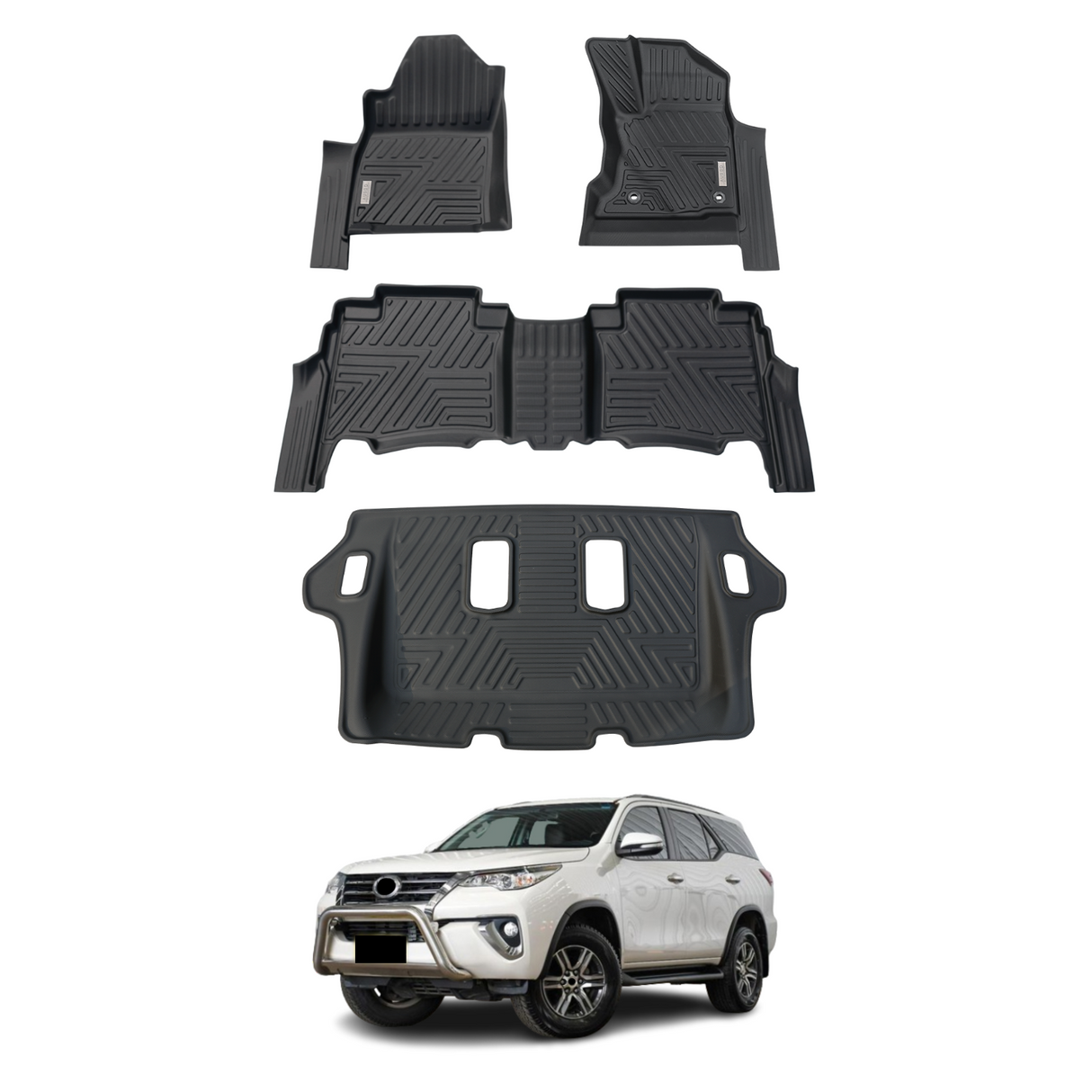 5D Car Floor Mats for Toyota Fortuner Auto Transmission 2015-Onwards