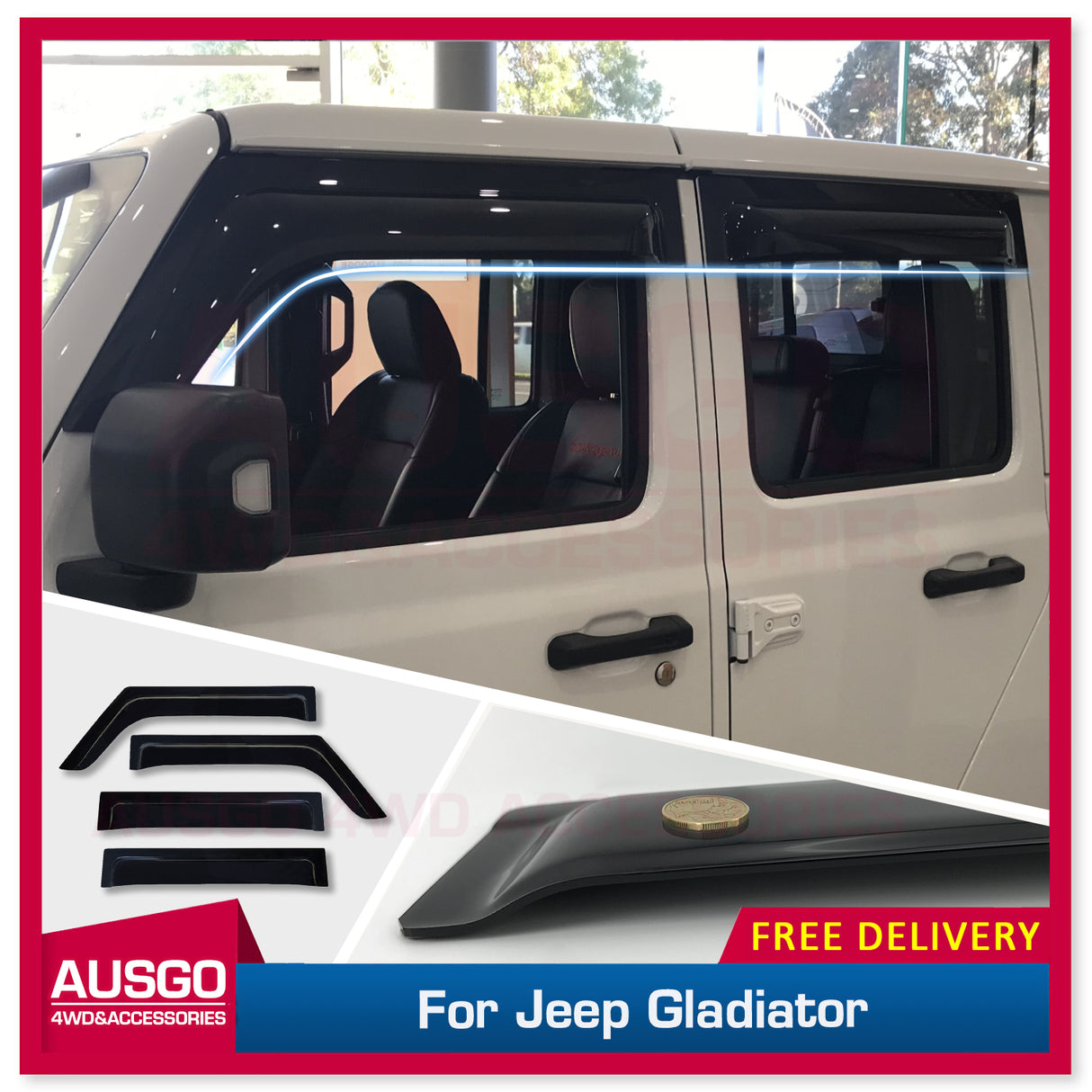 Wide Type Weather Shields for Jeep Gladiator Dual Cab 2020-Onwards