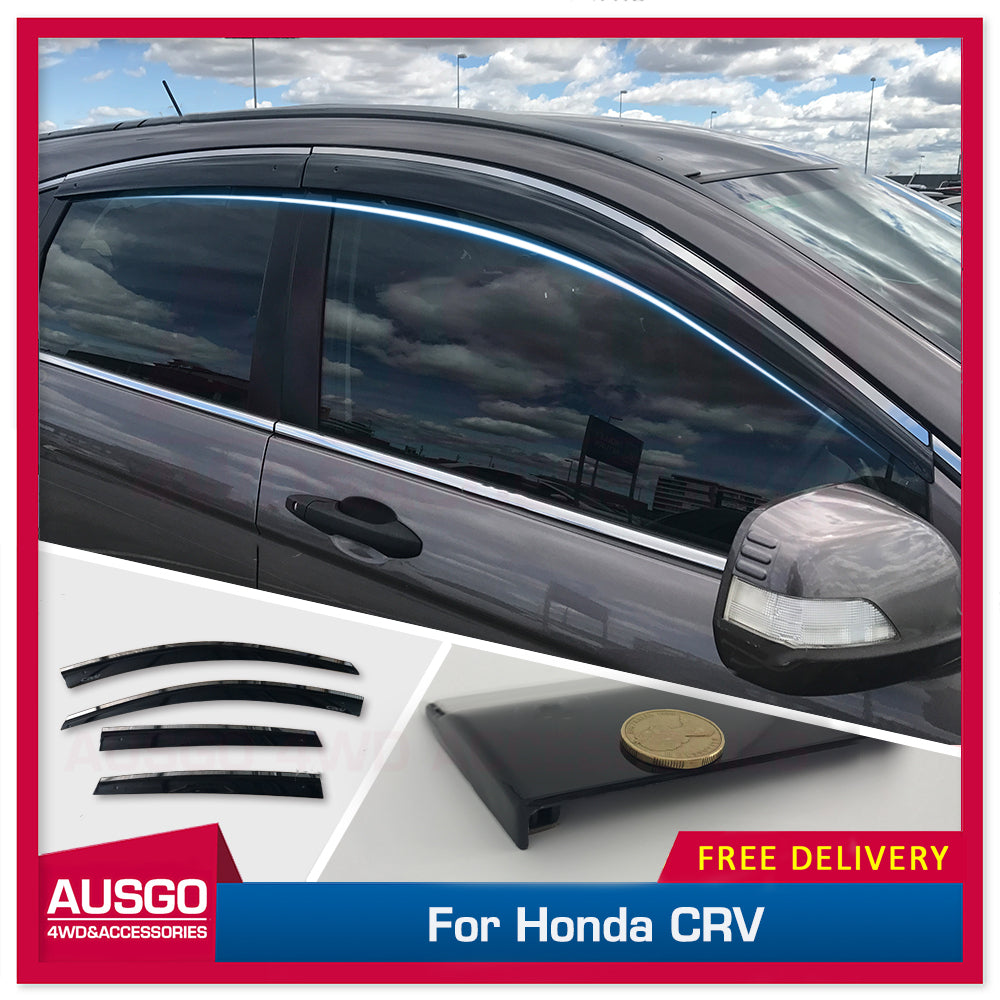 Stainless Trim Weather Shields for Honda CRV CR-V 2007-2011