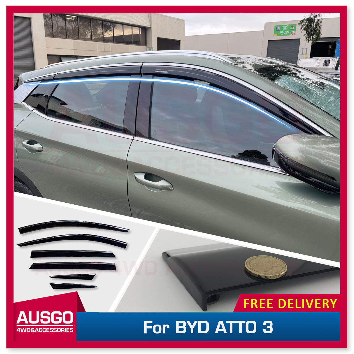 Stainless Trim Weather Shields for BYD ATTO 3 2021-Onwards