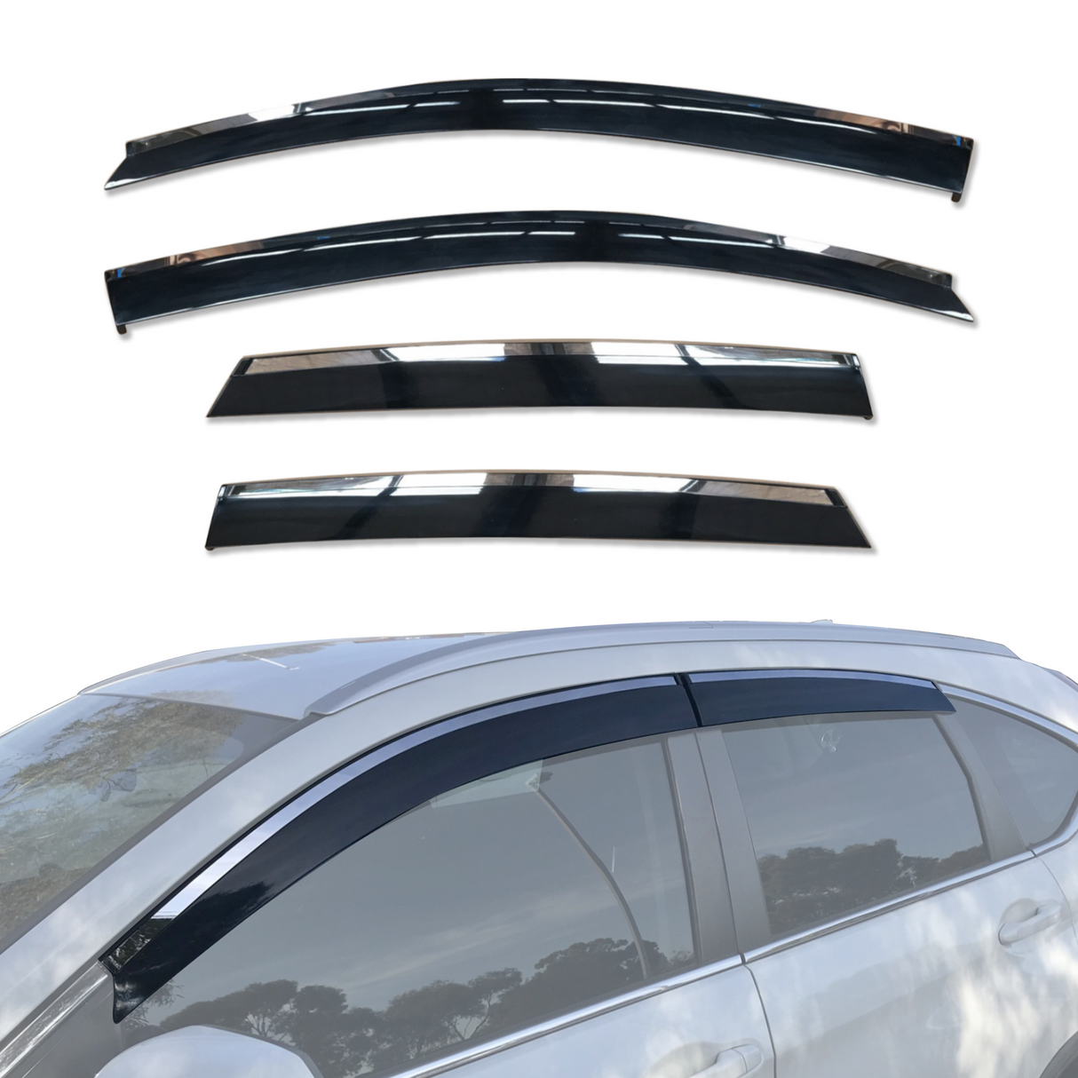 Stainless Trim Weather Shields for Honda CRV CR-V RM 2012-2017