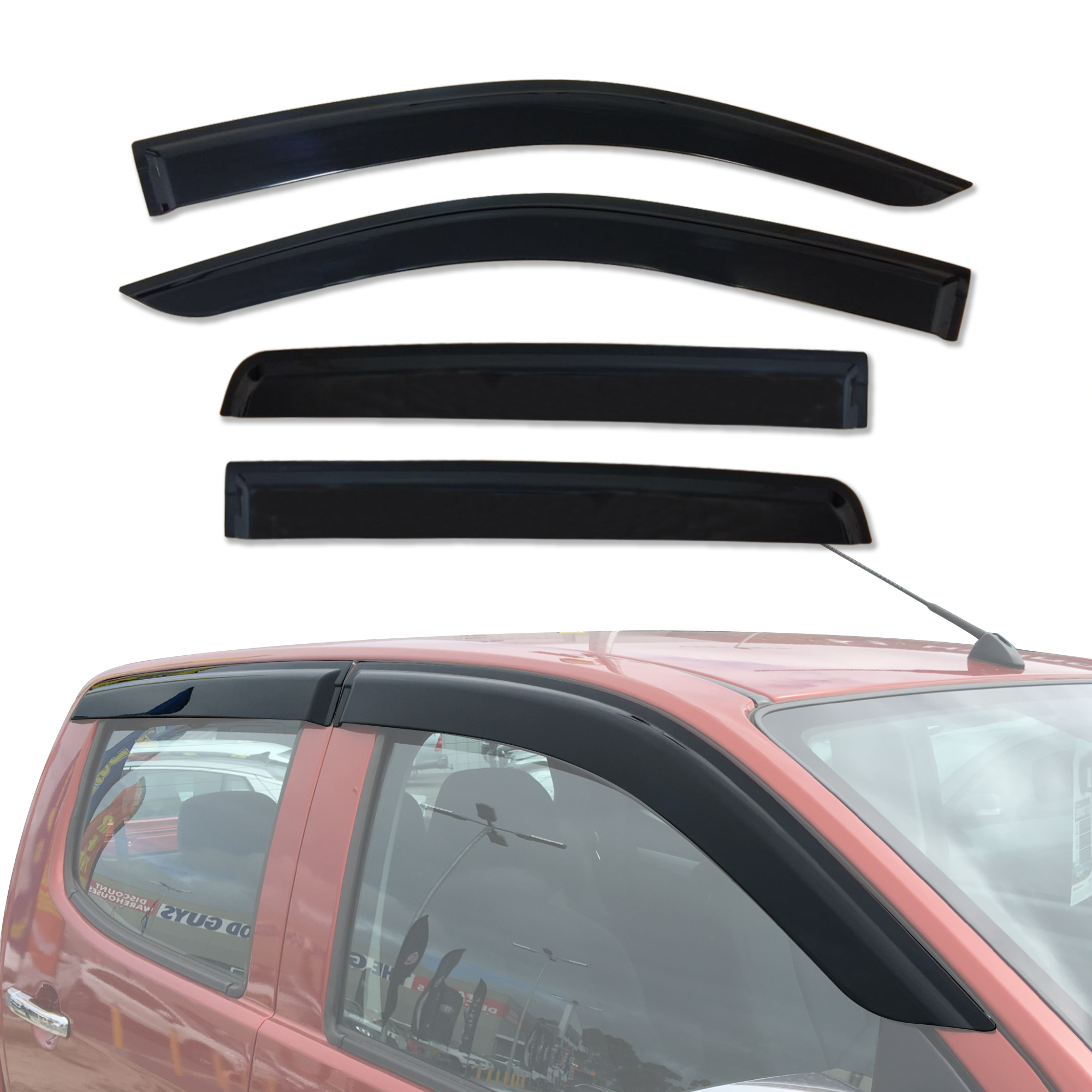 X-Car Weather Shields Window Visors For Isuzu D-MAX Dual Cab 2012-2020