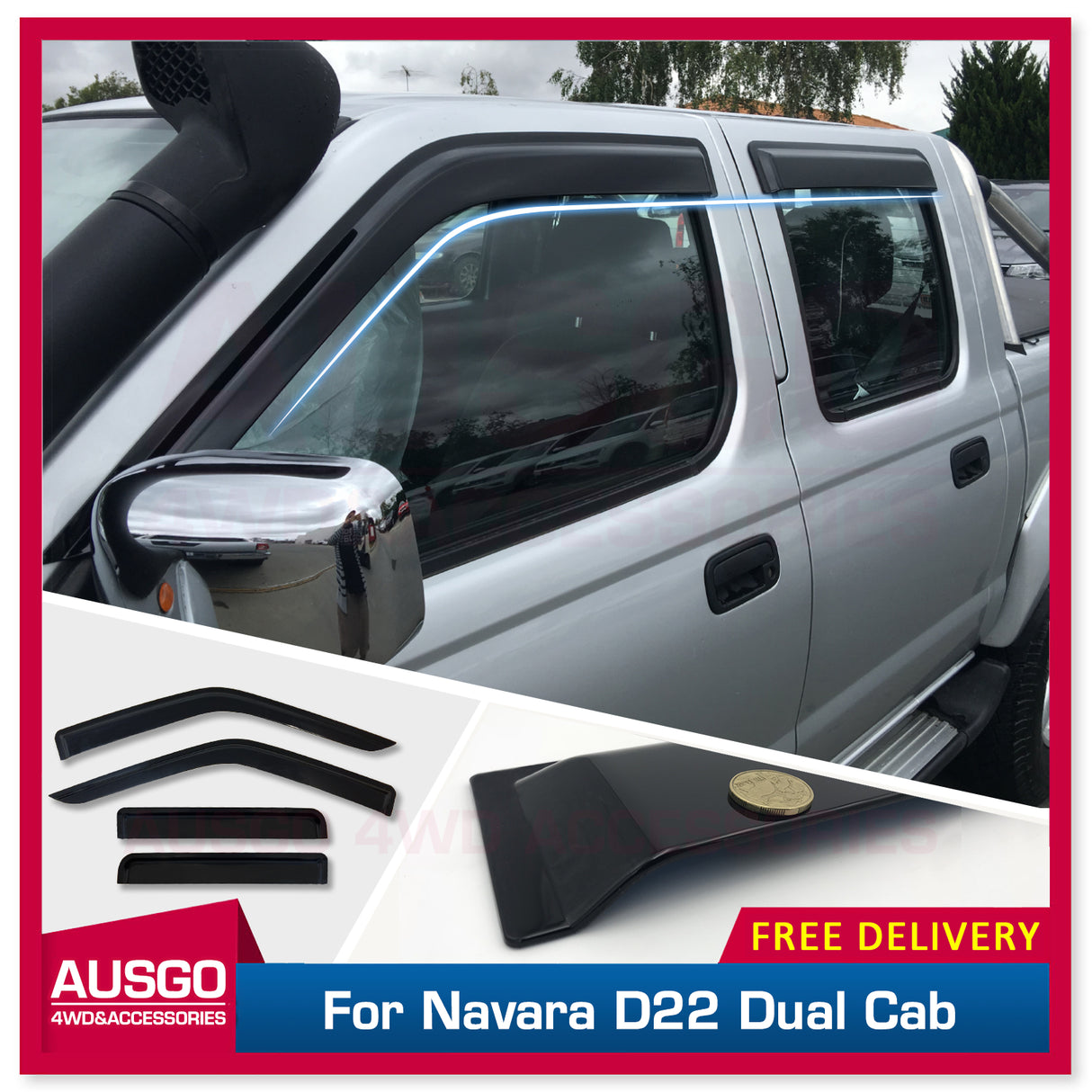 Injection Weather Shields for Nissan Navara D22 Dual Cab 1997-2015