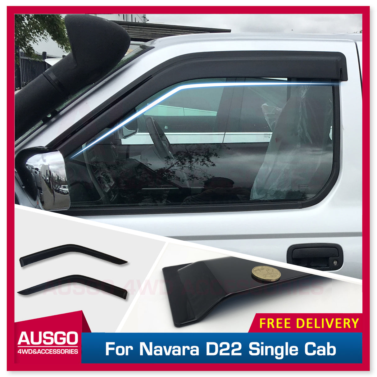 Injection Weather Shields for Nissan Navara D22 Single Cab 1997-2015