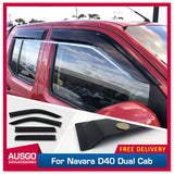 Injection Weather Shields for Nissan Navara D40 Dual Cab 2005-2015