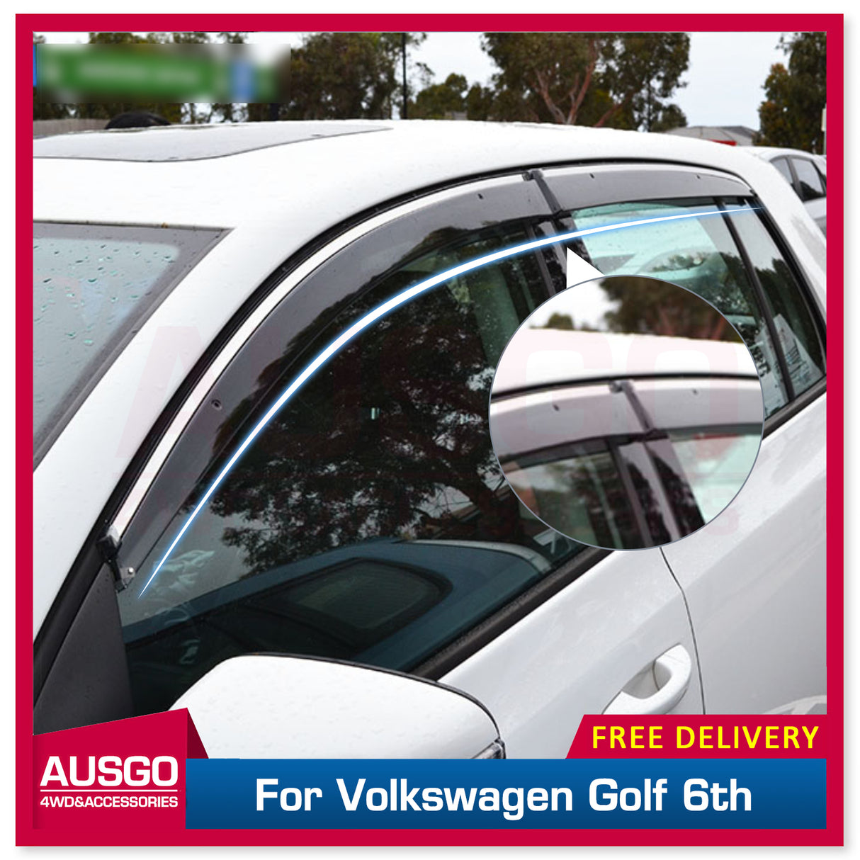 Stainless Trim Weather Shields for Volkswagen Golf 6th MK6 Hatch 2009-2013