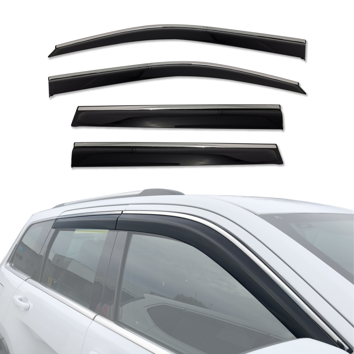 Stainless Trim Weather Shields for Jeep Grand Cherokee WK 2010-2021