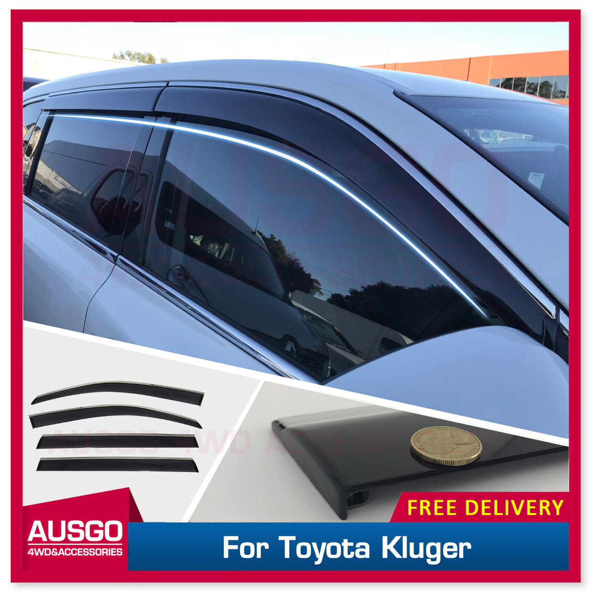 Stainless Trim Weather Shields for Toyota Kluger 2013-2020 – AUSGO 4X4 ...